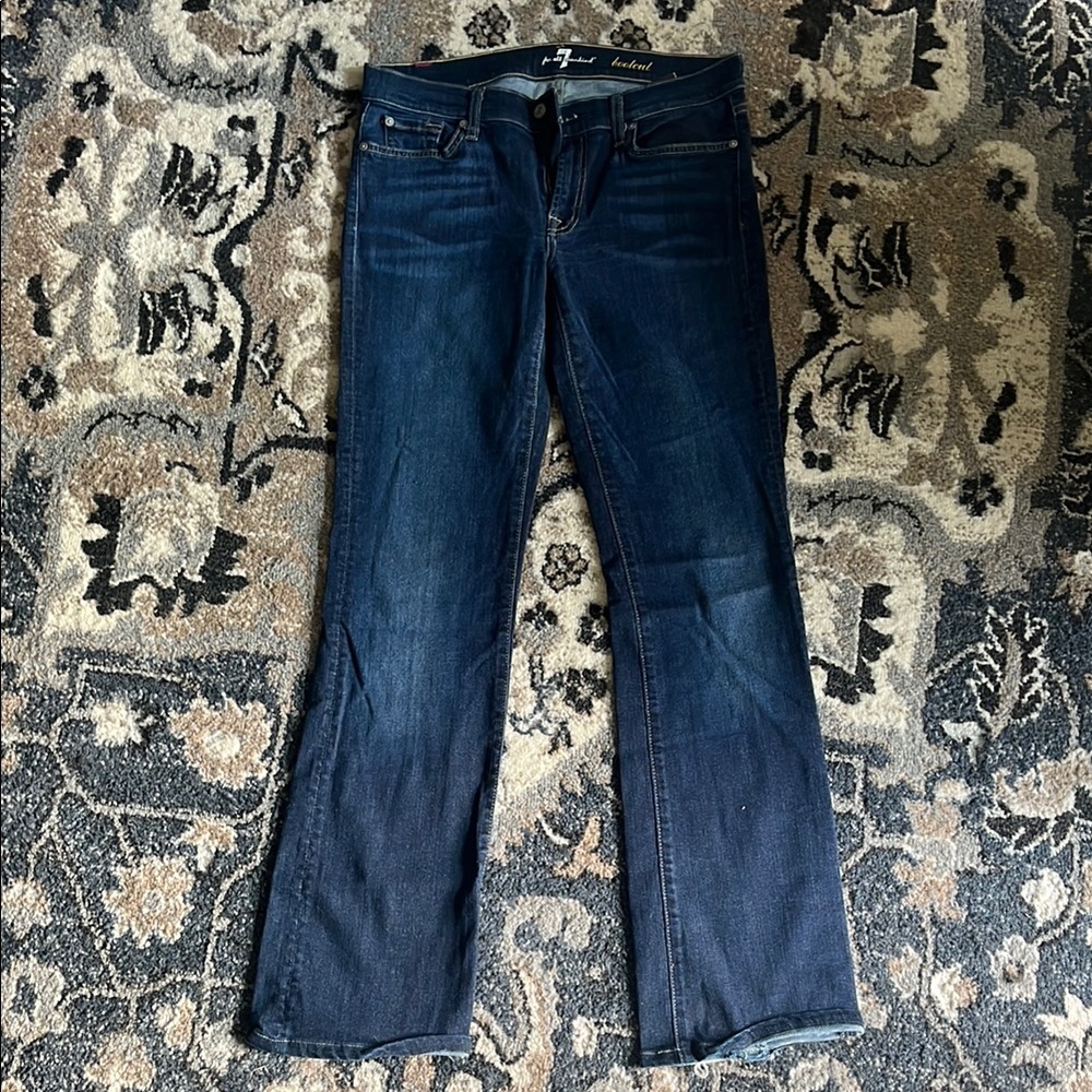 7 For All Mankind Blue Boot Cut Jeans